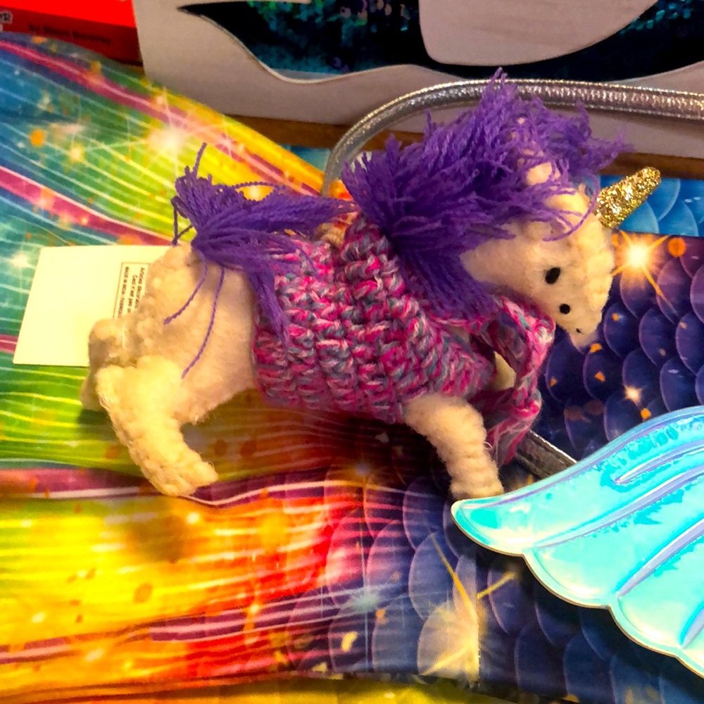 NWT Stuffed Unicorn Animal with Knitted Sweater